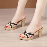 WOLOONG Women's Outdoor Summer Waterproof Platform Peep-toe Fashionable All-match Heels