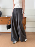 2025  spring new Korean version of high-waisted casual drape trousers mopping loose wide-leg trousers 8035-2