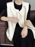 2025  2025 early spring new top Korean temperament new Chinese design sense irregular solid color vest 1606
