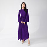 2025 Hot Trade Dress High Sense Loose Lace-up Irregular Flared Sleeve Temperament Elegant Dress Long Dress Hot Style