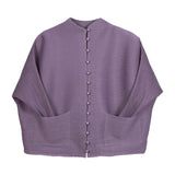Miyake Spring Versatile Fashion Solid Color Cardigan Long Sleeve Top Versatile Jacket Breasted Shirt Women