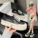 woloong Fashion Lace Fisherman Lace-up Sports Korean Sneakers