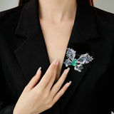 2025 New Chinese jade gourd zircon butterfly brooch with high sense of luxury coat suit accessories dinner party high-end corsage