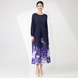 2025 Hot trade Sanzhai dress women's summer high sense dignified intellectual printing loose large size meat covering a word thin skirt