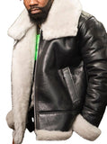 2025 Wish  popular men's pu leather large lapel double belt locomotive men's fur integrated coat