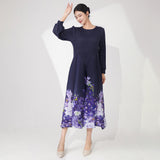 2025 Hot trade Sanzhai dress women's summer high sense dignified intellectual printing loose large size meat covering a word thin skirt