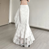 2025 style  spring new women's clothing high-end irregular hem slim and thin banquet skirt