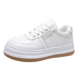 woloong Women's White Spring Platform Niche Breathable Sneakers