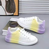 woloong Colorful Platform White Autumn Versatile Korean Sneakers