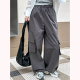 2025  Spring New Korean 2025n Casual Street Spice Girl Overalls Women's High Street Straight Wide Legs 8170