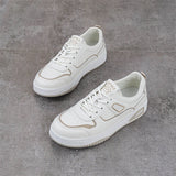 woloong Comfortable Women's Size White Breathable All-match Sneakers