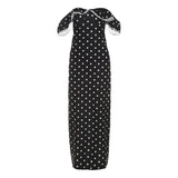 2025 style  spring new women's clothing polka dot off-the-shoulder ruffle edge waist thin long dress dress