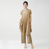 2025 temperament suit women's high-end skirt irregular dress straight pants large size fashion two-piece set