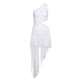2025 style  spring new women's clothing simple and modern white sleeveless elegant and generous hollow dress