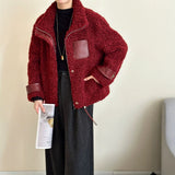 2025 Eco-friendly fur fleece lapel zipper high-end imitation mink coat ferret jacket warm autumn and winter