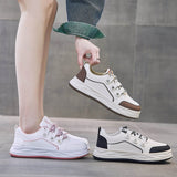 woloong Women's Platform White Spring Korean Style Low-top Sports Sneakers