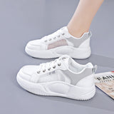 woloong Women's Korean Style White Fashionable Summer Platform Sneakers