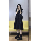 2025 Hepburn little black dress women's summer  new  waist long dress small man high-end black dress