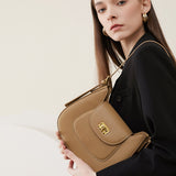 Strictly selected saddle bag cowhide bag women's design sense niche women's bag popular new shoulder messenger bag spring