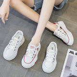 woloong Women's White Summer Fashionable Sports Leisure Thick Sneakers