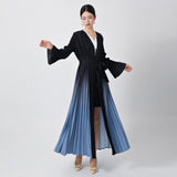 2025 gradual change New women's clothing Middle East robe design sense niche belt temperament elegant cardigan dress Popular style