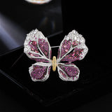 2025 Jewelry heavy industry butterfly brooch slightly inlaid zircon light luxury temperament high-end coat accessories suit pin corsage