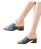 WOLOONG Women's Mid Chunky Summer Soft Outer Wear Heels