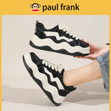 woloong Women's Frank Spring Wave Pattern Clunky Breathable Height Sneakers