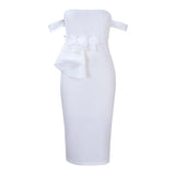 WOLOONG D256 banquet dress popular summer new temperament elegant sexy tube top off shoulder celebrity New 2025 dress