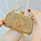 WOLOONG 2025 New New sunflower rhinestone handbag cheongsam bag women's hand bag single shoulder oblique span bag dinner bag