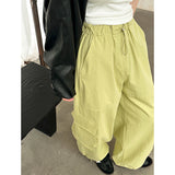 2025  Spring New Korean 2025n Casual Street Spice Girl Overalls Women's High Street Straight Wide Legs 8170