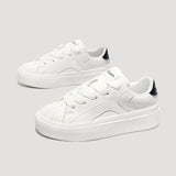 woloong Versatile Women's Board White Big Bread Sneakers