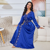 MT123 Middle East Popular trade new embroidered Muslim robe women's temperament long ethnic style dress abaya