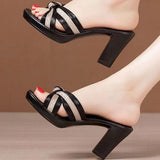 WOLOONG Women's Outdoor Summer Waterproof Platform Peep-toe Fashionable All-match Heels