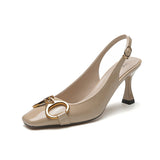 woloong Women's Summer Morandi With Toe Box Back Open Heels