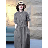 new women's clothing high-end royal sister style  thin belly and age-reducing temperament striped shirt and dress