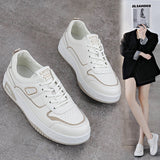 woloong Comfortable Women's Size White Breathable All-match Sneakers