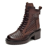 WOLOONG Women's High Top British Style Retro Rub Colored Heels