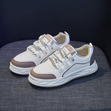 woloong Women's Platform White Spring Korean Style Low-top Sports Sneakers