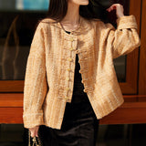 2025 New Chinese style small fragrant coat high sense spring and autumn women's tweed short coat women's spring new