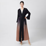 2025 gradual change New women's clothing Middle East robe design sense niche belt temperament elegant cardigan dress Popular style