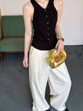 2025  spring new polo collar vest women's wear chic slim lapel sleeveless short top 061-1