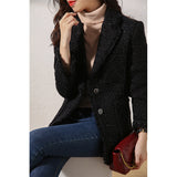 2025 Wool Xiaoxiangfeng jacket women's clothing spring  new spring and autumn short tweed black top