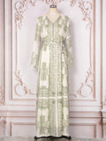 MT144 New supply Middle East new printed abaya Arab ethnic style long dress  Popular trade