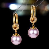 2025 Retro Hong Kong style niche design sense pearl temperament ear buckle female fashion celebrity exquisite zircon long versatile earrings
