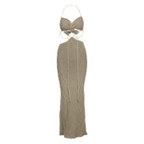 2025 style  spring new women's clothing design shows elegant temperament lace-up waist long dress dress