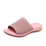 WOLOONG Women's Thick Low Pu Sole Lightweight Flying Woven Slippers