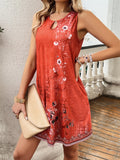 woloong Timeless Beauty Sleeveless Printed Pocket Dress