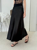 2025  summer new drape skirt women's high waist and thin one-step hip-wrapped fishtail skirt 25802