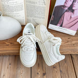 woloong Attractive Korean Milk White Wild Autumn Sneakers